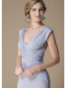 Silver Jersey Wrap Convertible Bridesmaid Dress